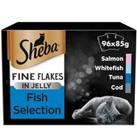 Sheba Pouches Fine Flakes 12 x 85g - Fish Collection in Jelly