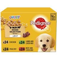 Pedigree Junior Wet Dog Food for Young Dogs and Puppies 2-12 Months Mixed Selection in Jelly, 12 x 100g