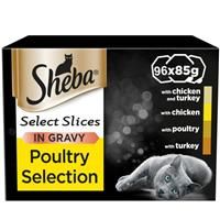 Sheba Select Slices Mixed Pack Trays - Poultry Selection in Gravy (8 x 85g)