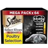 SHEBA Select Slices Cat Trays Poultry Collection in Gravy 32 x 85 g