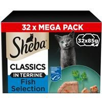 Sheba Classics Cat Food Trays Ocean Collection in Terrine 32x85g