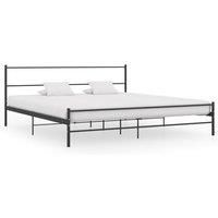 Bed Frame Black Metal 180x200 cm Super King