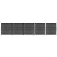 Fence Panel Set WPC 872x186 cm Black