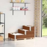 3-Tier Raised Bed Brown 120x80 cm Solid Wood Pine