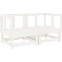 Garden Corner Sofas 2 pcs White Solid Wood Pine