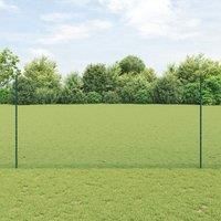 Fence Posts 5 pcs U-Channel Green 160 cm Steel, Hexagon Fence Green 1,6x10 m Steel
