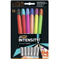 BIC Marking Permanent Markers - Assorted Intense Colours, Pack of 12
