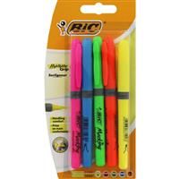 BIC Highlighter Grip Pens - Assorted Colours, Wallet of 5