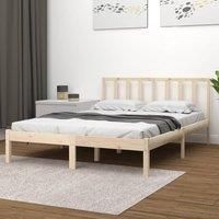 Bed Frame Solid Wood Pine 120x190 cm Small Double