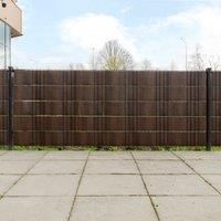 Balcony Screens 10 pcs Brown and Black 255x19 cm Poly Rattan