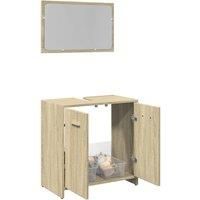 2 Piece Bathroom Furniture Set Sonoma Oak Engineered Wood