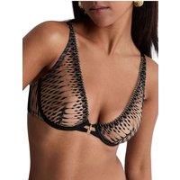 Voodoo Kiss Triangle Plunge Bra Millenium Black Black 36C