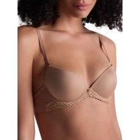 Aubade Sheer Emotion Moulded Push Up Bra Underwired Plunge Bras Embroidered