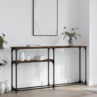Console Table Smoked Oak 145x22.5x75 cm Engineered Wood