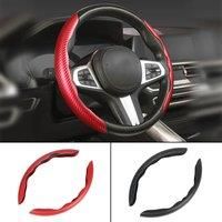 Micro Fiber Leather Carbon Fiber Look 1Pair Auto Interior Decoration Accessories Car Steering Wheel