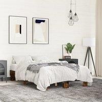 Bed Frame without Mattress Smoked Oak 120x190 cm Small Double