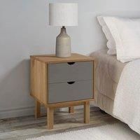 Bedside Cabinet OTTA Brown&Grey 46x39.5x57 cm Solid Wood Pine
