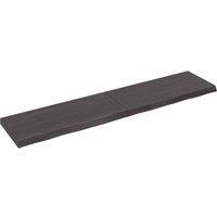 Wall Shelf Dark Grey 180x40x(2-6) cm Treated Solid Wood Oak