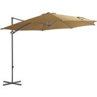 Cantilever Umbrella with Steel Pole Taupe 300 cm