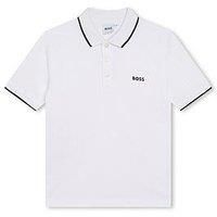 BOSS Kids Logo Polo Shirt Juniors White 10 Years