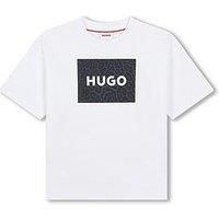 Hugo Boys Print Logo Short Sleeve T-Shirt - White