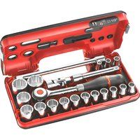 Facom S.360DBOX112 21 Piece 1/2" Drive Metric Bi-Hexagon (12-Point) Socket Se...