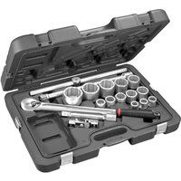 Facom 18 Piece 3/4" Drive Dust Proof Ratchet and Bi Hex Socket Set Metric 3/4"