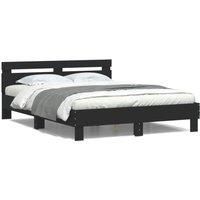 Berkfield Home Bed Frame with LED without Mattress Black 140x200 cm
