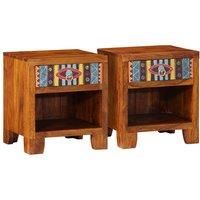 Bedside Cabinet 2 pcs 40x35x45 cm Solid Wood Acacia