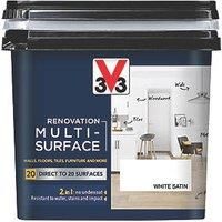 V33 Renovation White Satinwood Multi-Surface Paint, 750Ml