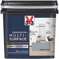 V33 Renovation Pebble Grey Satinwood Multi-Surface Paint, 750Ml