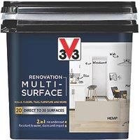 V33 Renovation Hemp Satinwood Multi-Surface Paint, 750Ml