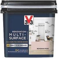 V33 Renovation Bohemian Rose Satinwood Multi-Surface Paint, 750Ml