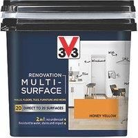 V33 Renovation Honey Yellow Satinwood Multi-Surface Paint, 750Ml