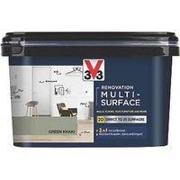 V33 Renovation Green Khaki Satinwood Multi-Surface Paint, 2L