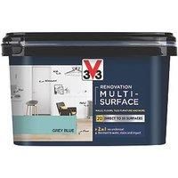 V33 Renovation Grey Blue Satinwood Multi-Surface Paint, 2L