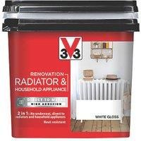 V33 Renovation White Gloss Radiator & Appliance Paint, 750Ml