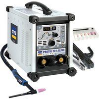 GYS Wig Welder Protig 201 AC Dc HF Fv 063945 With Wig Burner SR26DB 4m