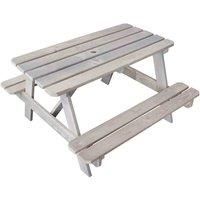 SOULET Childrens Picnic Table 90cm x 91cm Outdoor Kids Table with Umbrella Hole