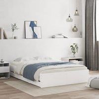Bed Frame with Drawers without Mattress White 135x190 cm Double