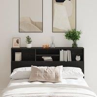 Headboard Cabinet in Black Oak - 160x19x103.5 cm Made from Engineered Wood
