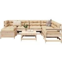 8 Piece Garden Sofa Set Solid Wood Pine