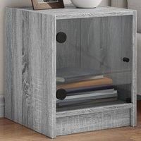 Bedside Cabinets with Glass Doors 2 pcs Grey Sonoma 35x37x42 cm