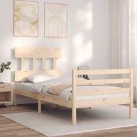 Bed Frame with Headboard 90x200 cm Solid Wood