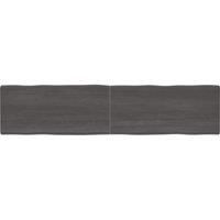 Table Top Dark Grey 220x50x(2-6) cm Treated Solid Wood Live Edge
