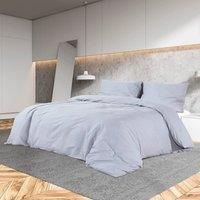 Duvet Cover Set Grey 135x200 cm Light-weight Microfiber