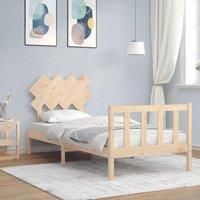 Bed Frame with Headboard 90x200 cm Solid Wood