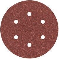 Bosch 2608605718 Sanding Discs for Wood, Velcro Type, 6 Hole, 150mm, P80 Grit, Brown, Pack of 5