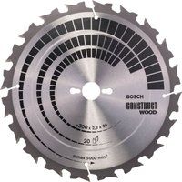 Bosch 2608640700 Wood Construct Circular Saw Blade, 300mm x 2.8mm x 30mm, 20 Teeth, Silver