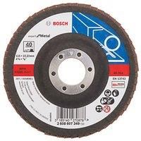 Bosch 2608607349 X551 Flap Disc for Metal Straight, 115mm Ø, 40 Grit, Black/Brown